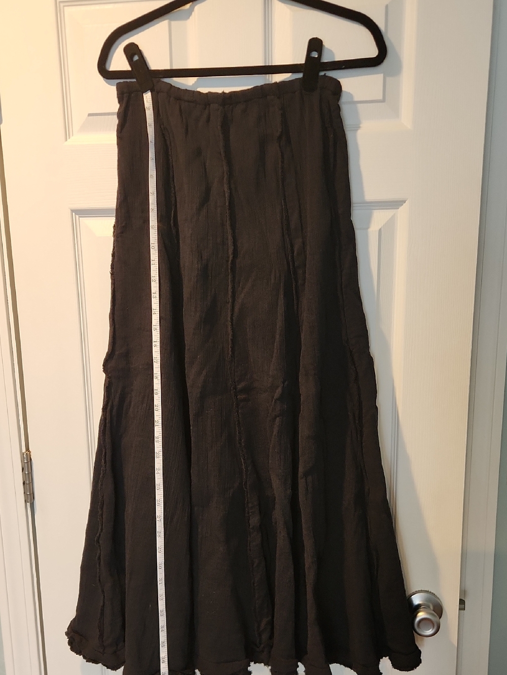 Free People Black Maxi Skirt with Subtle Paneling